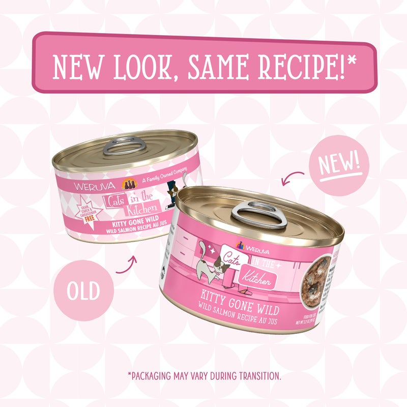 Weruva Cats in The Kitchen, Kitty Gone Wild with Wild Salmon Au Jus Cat Food, 3.2oz Can (Pack of 24) - Image 2